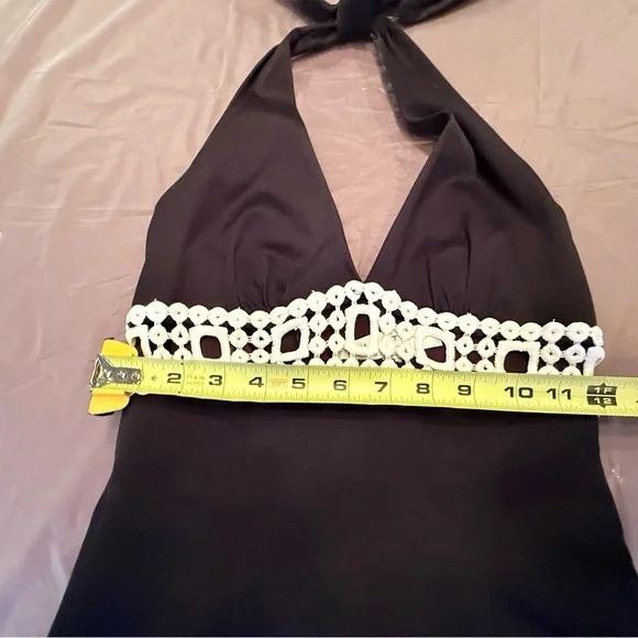 Trina Turk Black/White halter Dress with cutouts size 2/XS - Picture 10 of 11